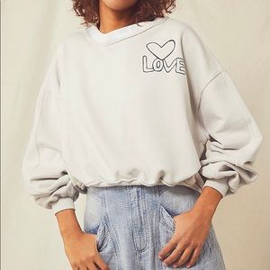 Free People Feel The Love Crewneck Pullover NWT Sz Small
